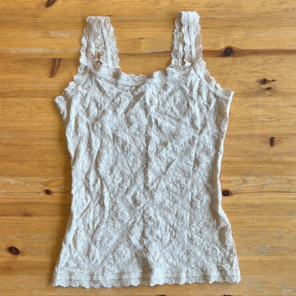 Hanky Panky Cream Lace Tank Top